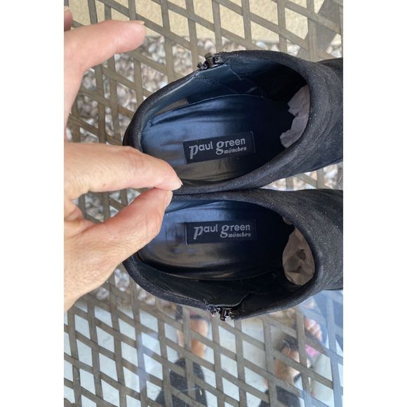 Paul Green Short Suede Booties -Size 6 - Black - Picture 4 of 9